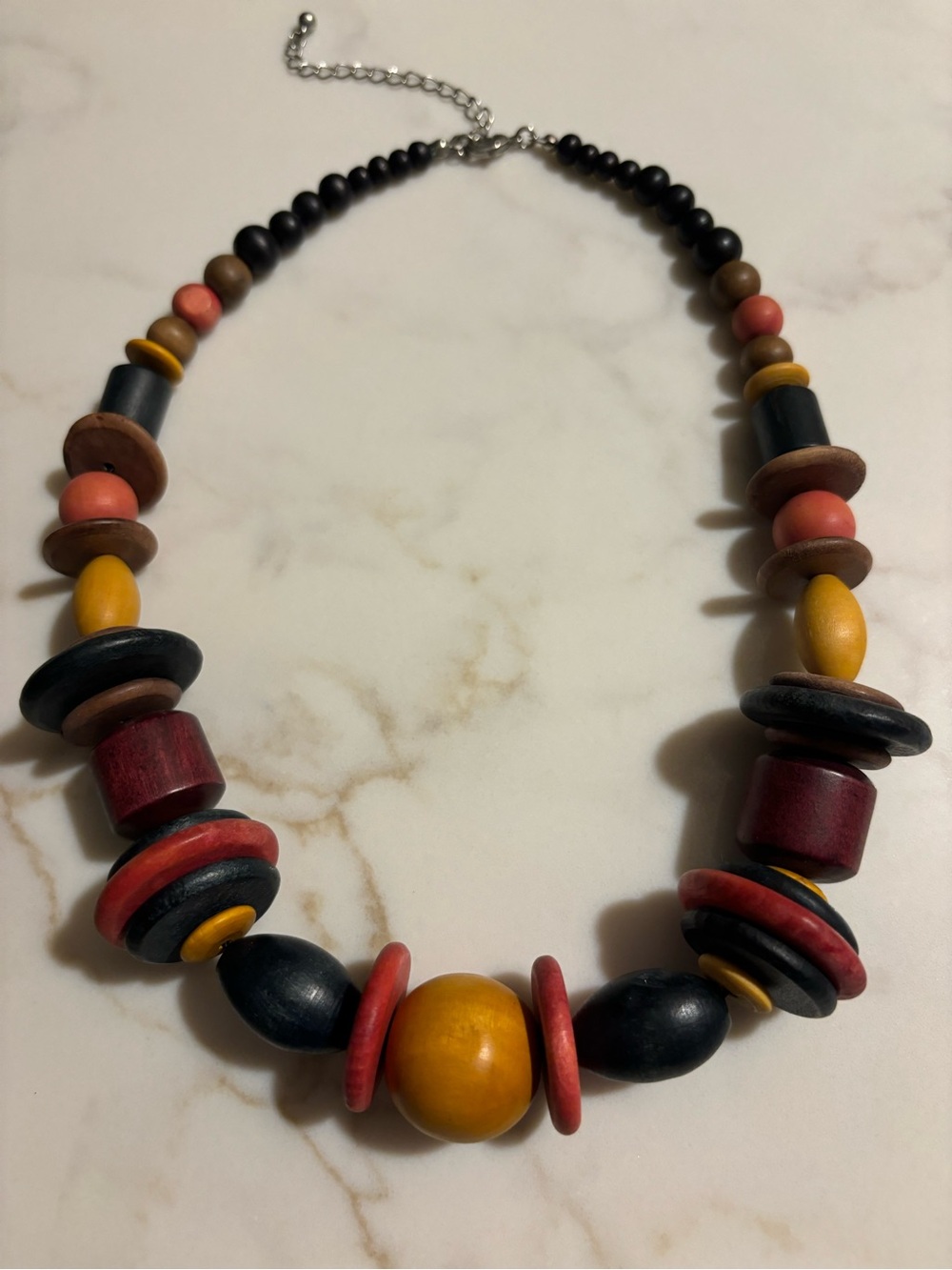 Multicolor Wood Bead Necklace